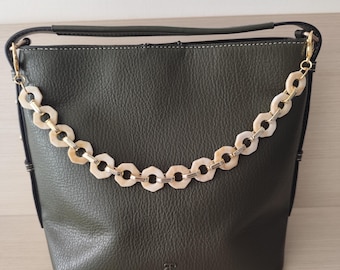 Acrylic Bag Chain Ecru & Gold Decorative Purse Chain