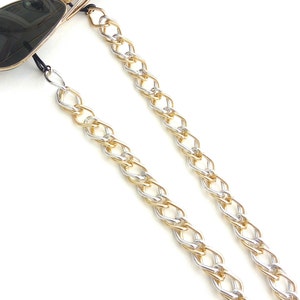 Sonnenbrille Doppelkette, Silber und Gold Brillenkette, Sonnenbrille Doppelkette, Schnürsenkel für Gläser, Sonnenbrillenhalter
