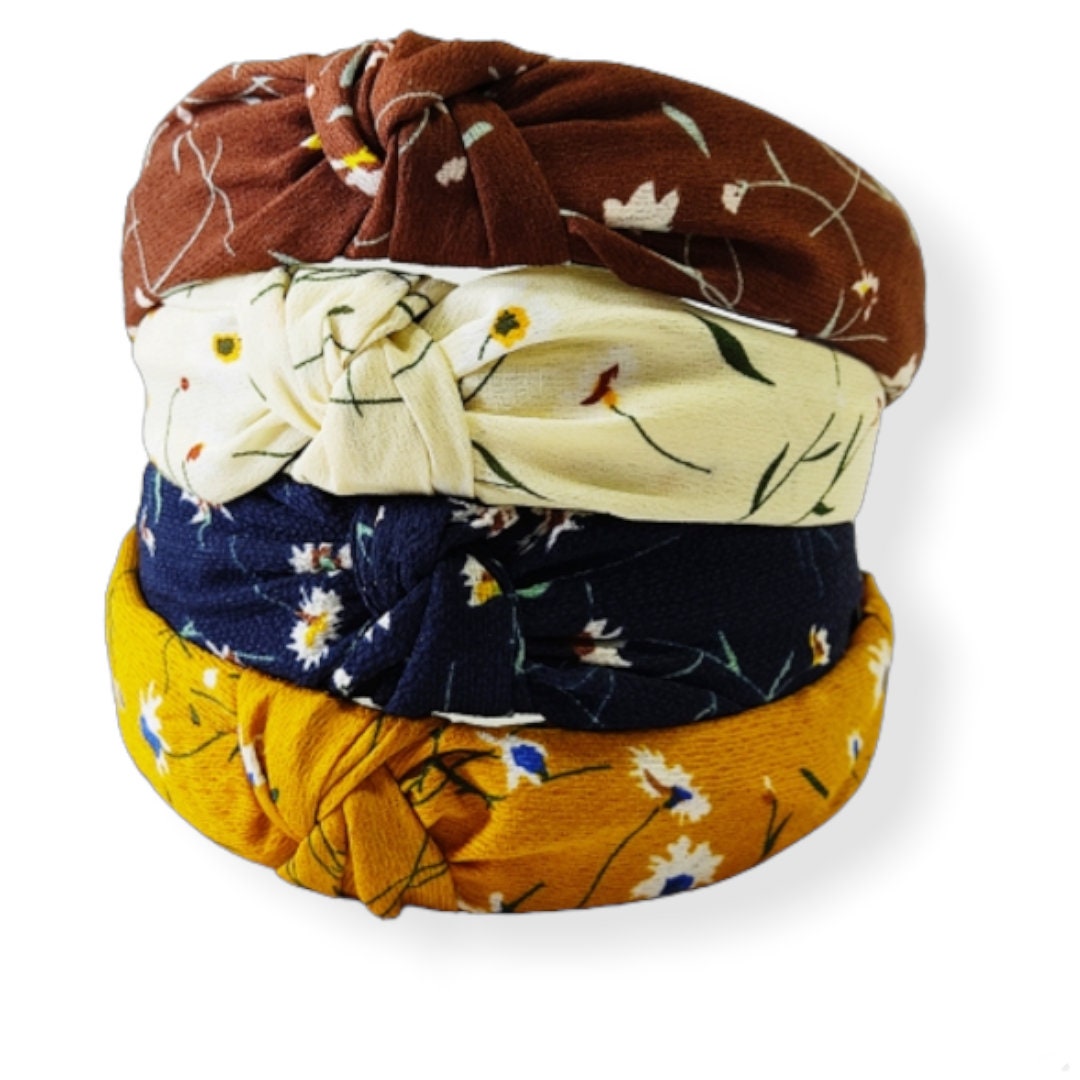 Fascia annodata con stampa a fiori grandi fascia per capelli FW accessorio per capelli multi nodo per donna - Italia