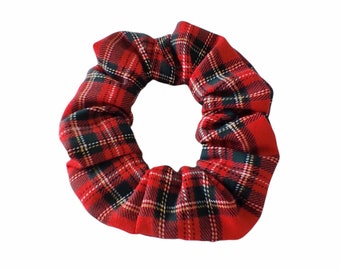 Red tartan plaid scrunchies, Red plaid scrunchies, Handmade scrunchies, Hair elastic scrunchies, Christmas hair accessories, Gift for her