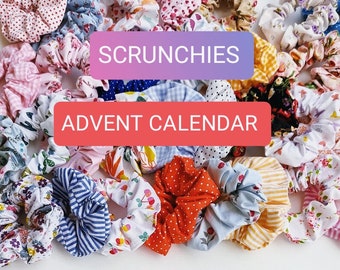 Scrunchies ADVENT CALENDAR, Advent calendar 12 days for girls, 24 days advent for teens, Scrunchies Christmas countdown, Christmas gift