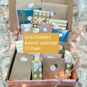Calendario dell'avvento di cancelleria 12 giorni, scatola regalo giornaliera di dicembre, conto alla rovescia di Natale, regalo di festa, forniture per ufficio, conto alla rovescia creativo