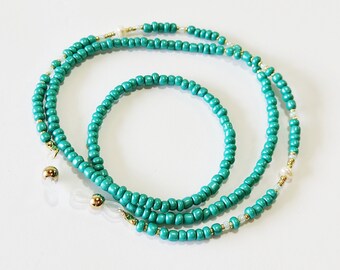 Green beaded with freshwater pearl glasses cord, Pearl beaded cord, Eyeglass necklace, Beaded glasses lanyard, Reading Glasses cord