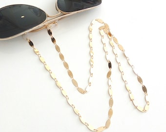 Oval gold sunglasses chain / Επίχρυση οβάλ αλυσίδα για γυαλιά