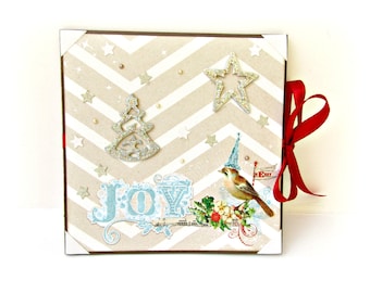 Christmas mini album, Christmas in July, Scrapbook albumk, Accordion mini album, Square album, Photo book, Christmas gift, Ready to ship