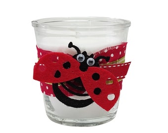 Decorated red ladybug candle 7 cm, Home decor, Handmade candle, Spring Easter Scented candle , Handmade spring decor, Nature decoration