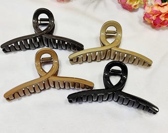 Minimalist Large 11cm hair claw clip glittered, Hair claw clip for thick hair accessories, Acrylic twisted hair claw, Gift for her