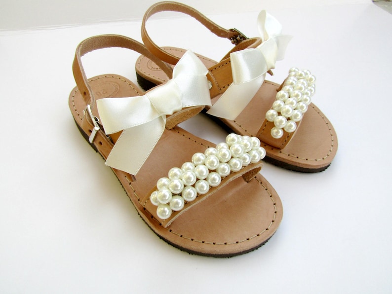 Flower Girl Sandals / Wedding Sandals / Girl Sandals/ Ivory Etsy
