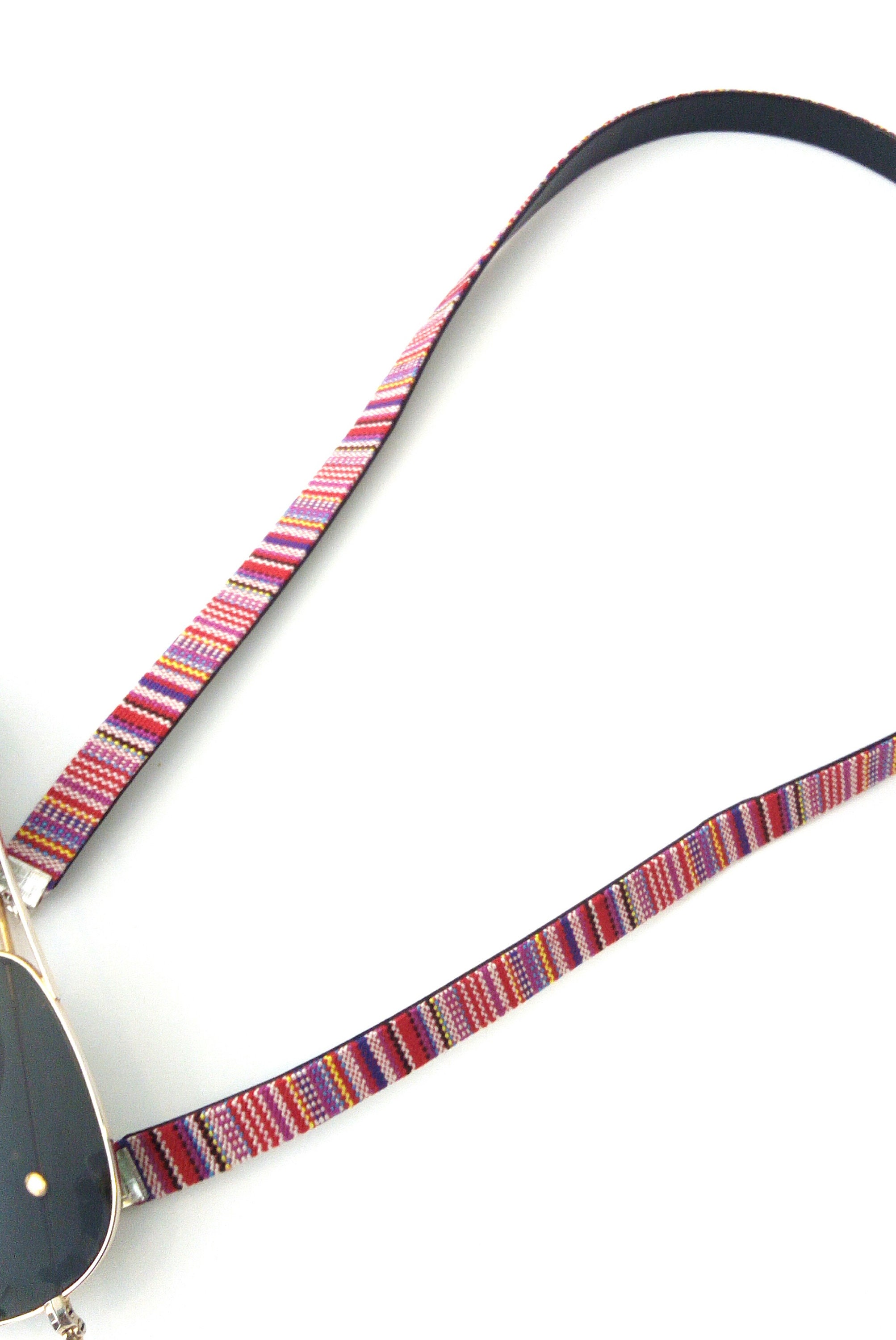 Sunglasses cord, Reading glasses necklace, Red fabric cord, Eyeglasses