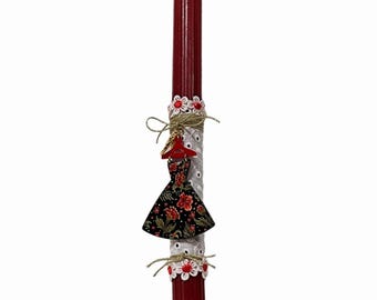 Red easter Candle Lambada with charm plexiglass dress, Romantic lambada for ladies, Greek lambada for Orthodox Pascha