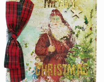 Christmas mini album, Christmas memories album, Scrapbook 6x6 album, Vitange mini album, Girly mini album, Christmas gift, Premade album