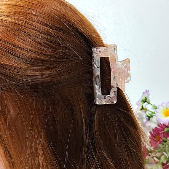 Neutral Marble Acrylic Hair Claw Clip Women’s Amazon.com: Kitiin Marble Square Claw Clips Cellulose  main image 3