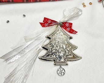 Greek gouri 2025, Christmas tree silver ornament , Home decor for holiday, New year 2025 gift, Greek seasonal gift, 2025 ornament