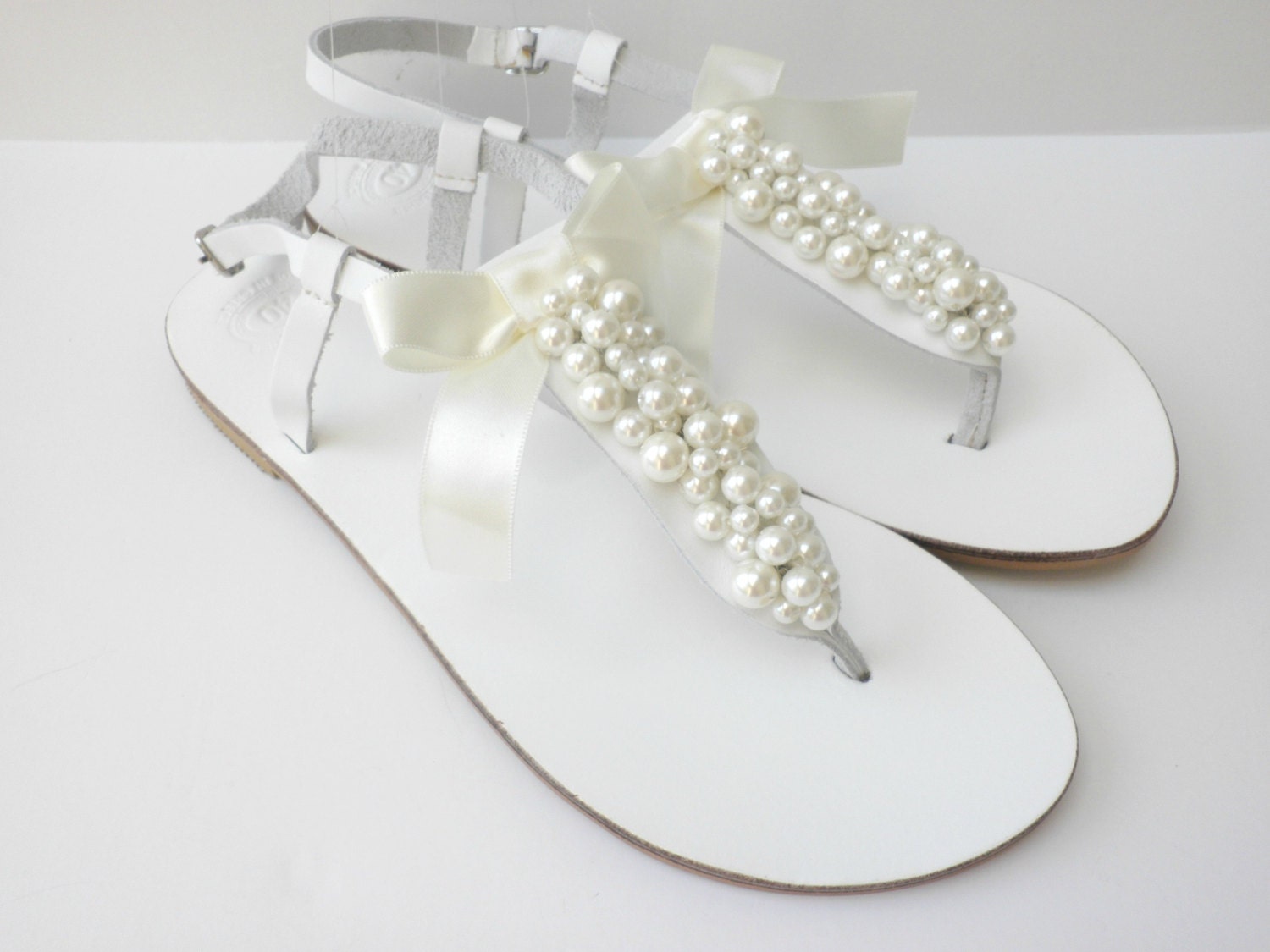 bridal sandals flat ivory