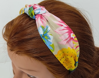 Στέκα με κόμπο πολύχρωμα λουλούδια  /  Tropical knotted headband