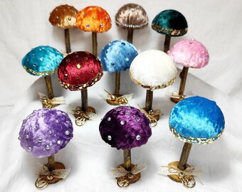 2027 Mushroom Lucky Charm, New Year Table Decor, Velvet Mushroom  Greek Good Luck Gift
