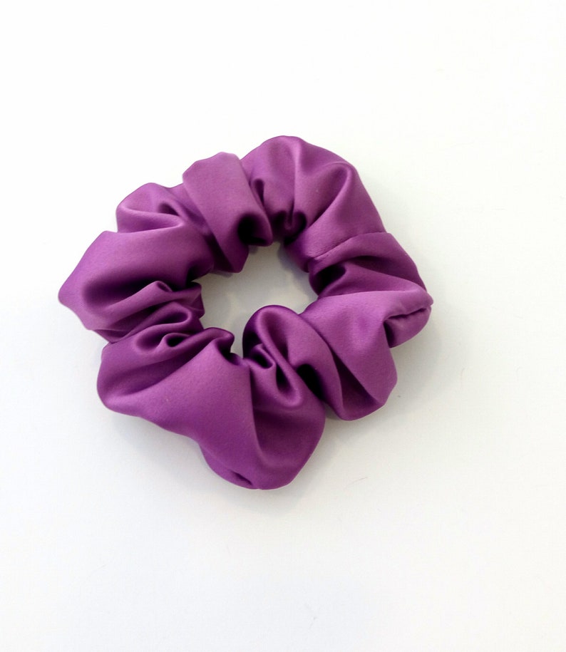 Hot pink satin scrunchy Purple satin scrunchy Satin scrunchies Set of 3 scrunchies Hair accessories Pink satin scrunchy Gift for her