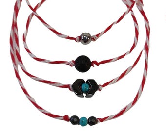 Martis bracelet, Red string with blue bead, Greek March protection bracelet, Men spring bracelet, Martis bracelet, Adjustable bracelet