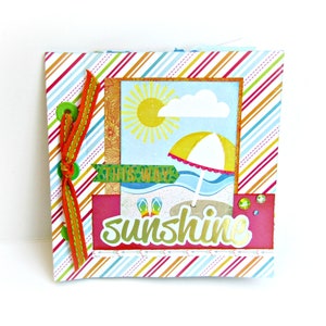 Summer mini album, Scrapbook mini album, Travel book, 6x6 mini album, Memories photo album, Premade scrapbook mini album, Photo album