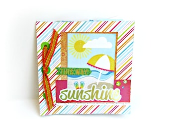 Summer mini album, Scrapbook mini album, Travel book, 6x6 mini album, Memories photo album, Premade scrapbook mini album, Photo album