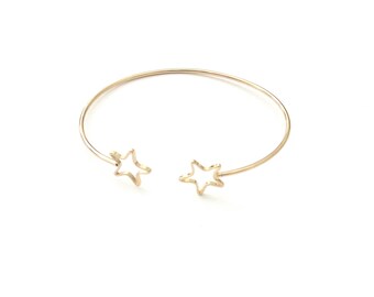 Βραχιόλι επίχρυσο με αστέρια / Gold plated bracelet with stars