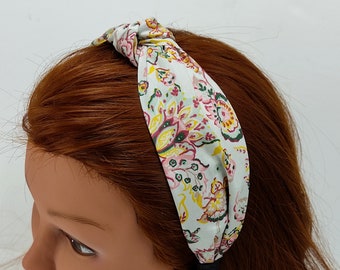 Στέκα με κόμπο παστέλ λαχούρια  / Handmade knotted cotton headband