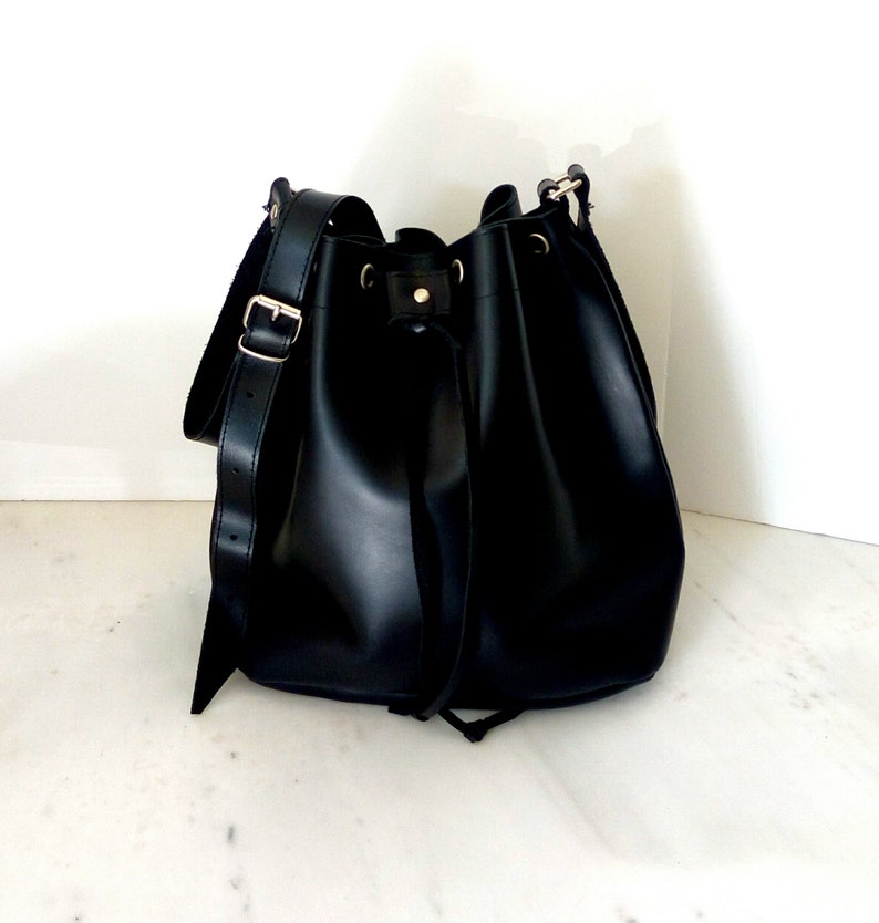 Black Leather Bag Greek Bucket Bag Leather Bucket Bag Greek - Etsy Canada