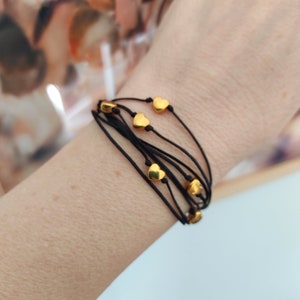 Multistrand hearts bracelet