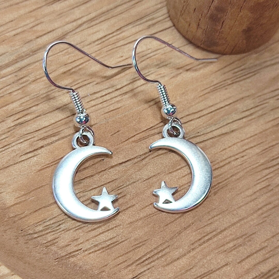 Orecchini con Pietre di Luna a stella d'Argento - Dimora degli Angeli