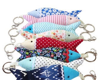 Fish fabric keychain, Handmade keychain, Sardines keychain, Cute keyring, Summer keychain, Mother's day gift