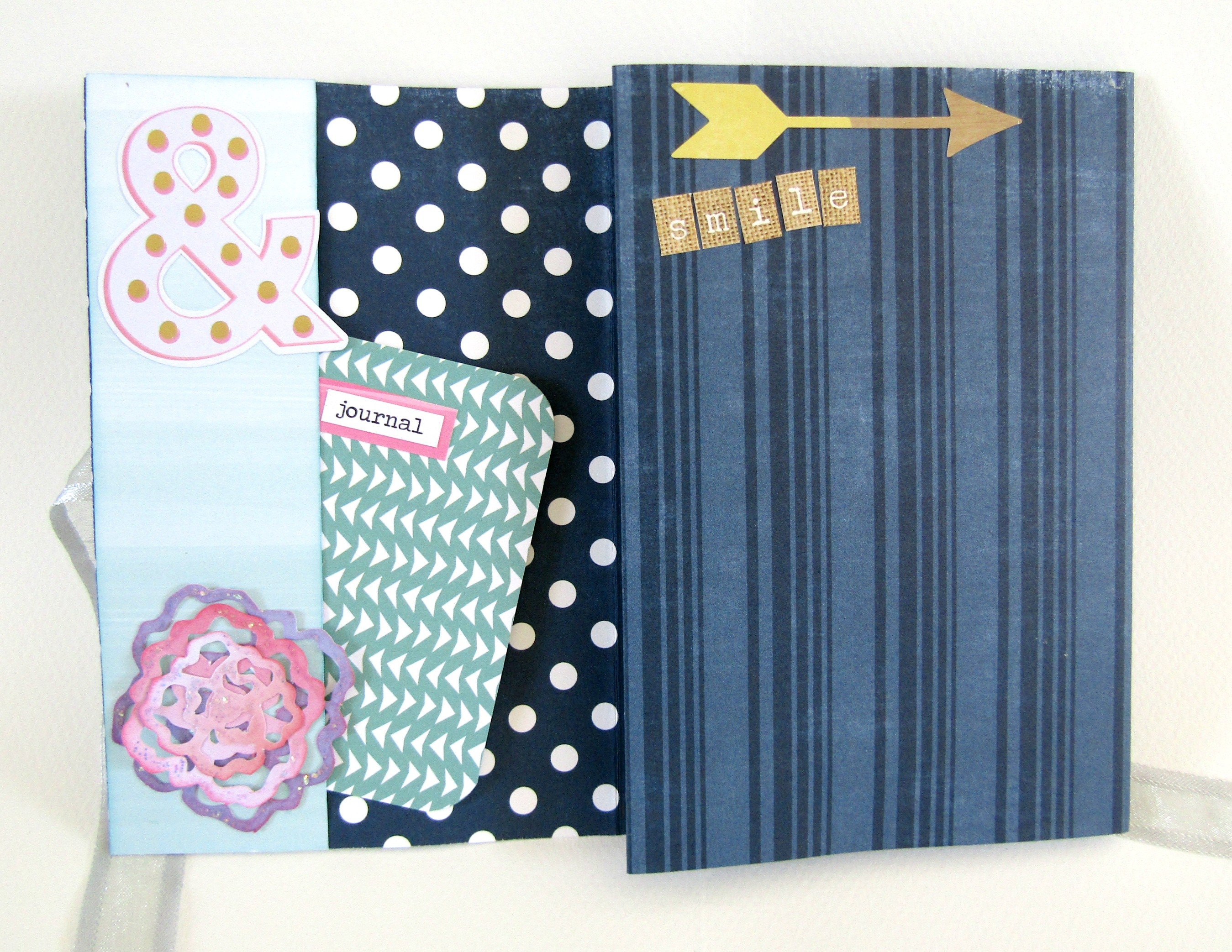 Scrapbook mini album/ Blue mini album / Premade album / 4x6 photo book