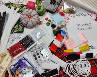 Sewing Advent Calendar 2025, Fabric & Tool Surprise, Gift for people who sew, Sewing tools and fabric set, Christmas countdown sewing kit