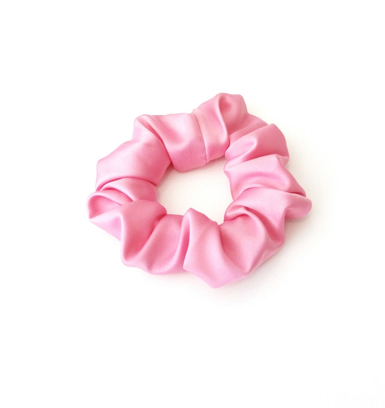 Hot pink satin scrunchy Purple satin scrunchy Satin scrunchies Set of 3 scrunchies Hair accessories Pink satin scrunchy Gift for her