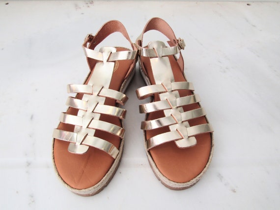 Gladiator gold sandals, Greek leather sandals, Εspadrille platform sandals, Gold sandals ,Greek leather sandals Comfortable shoes Gladiator gold sandals, Greek leather sandals, Εspadrille platform sandals, Gold sandals ,Greek leather sandals Comfortable shoes
