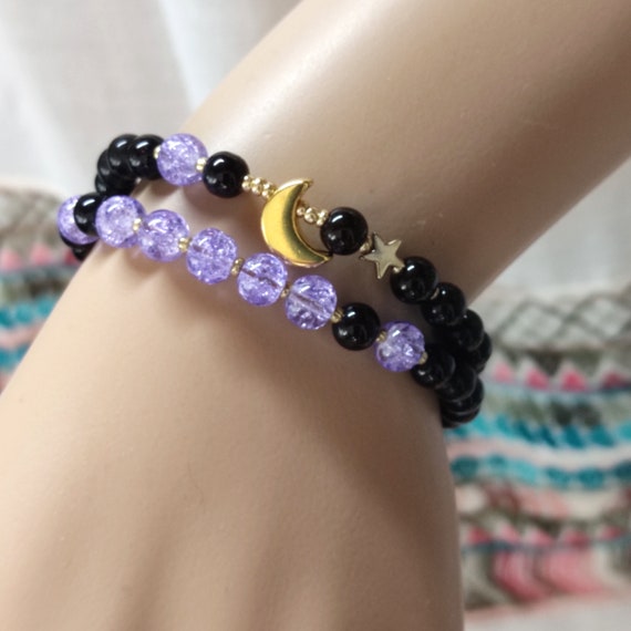 Love Knot Satin Rope Bracelet Black and Purple – Trendzio Jewelry