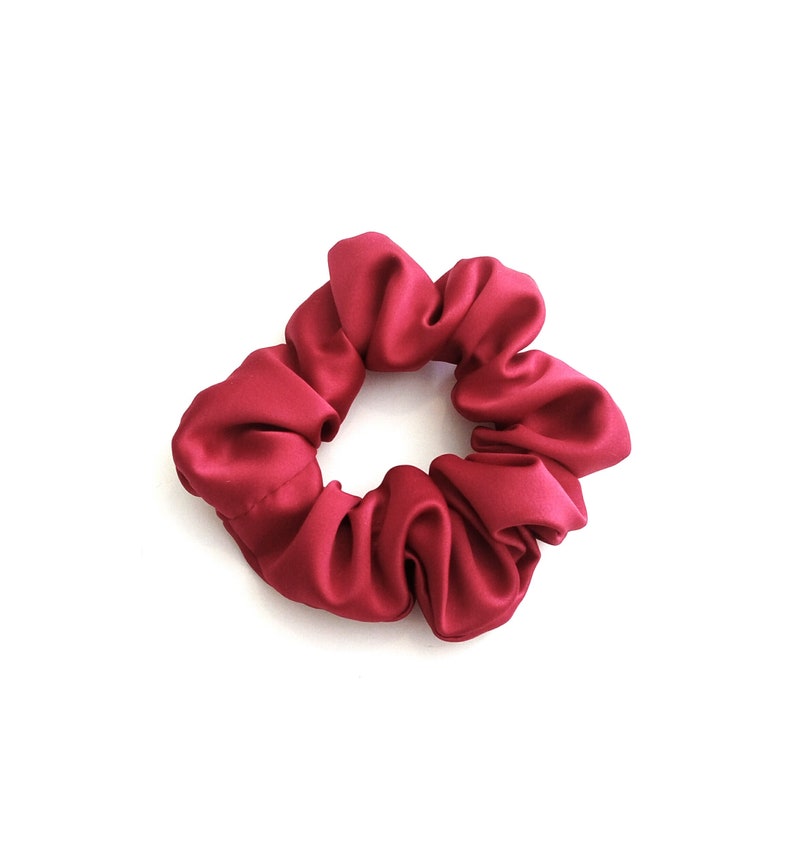 Hot pink satin scrunchy Purple satin scrunchy Satin scrunchies Set of 3 scrunchies Hair accessories Pink satin scrunchy Gift for her