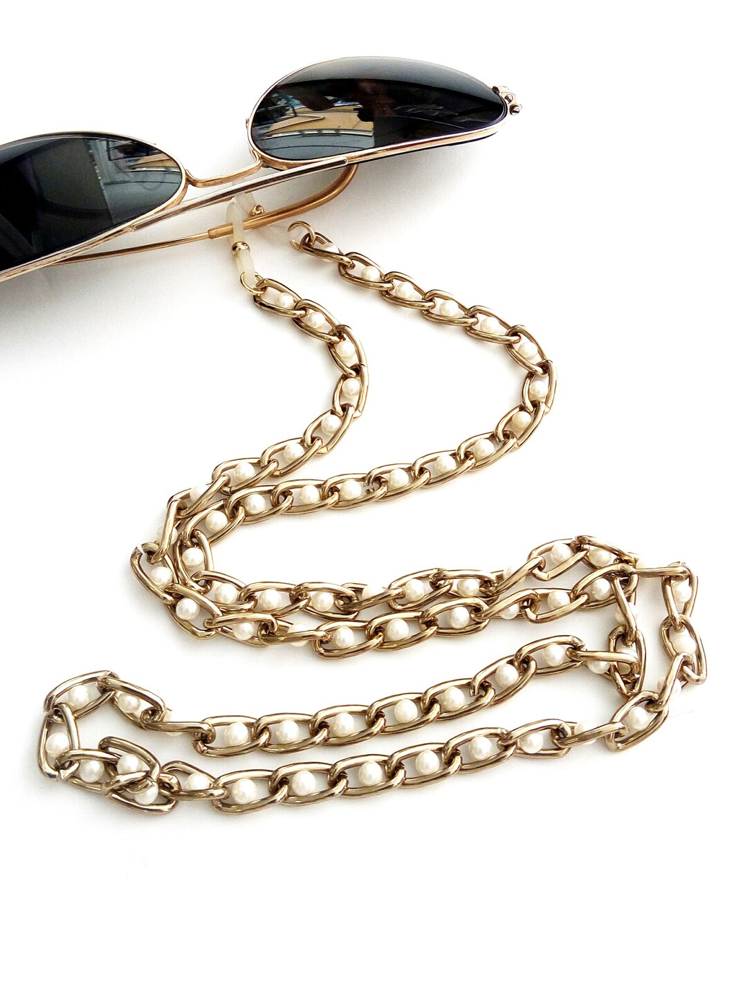 Sunglasses Gold Chain With Pearls, Bridal Glasses Chain,sunglasses Pearl Necklace, Luxury ...