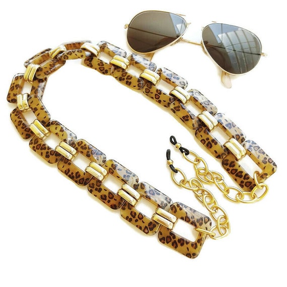 Leopard Print Chain Link Square Sunglasses Shop Our Collection of Fashionable Sunglasses with UV400  main image 2