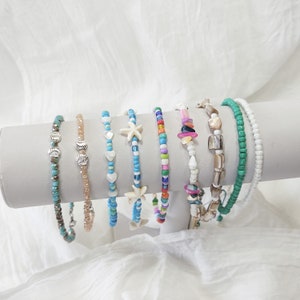 Beaded Anklets, Adjustable bohemian anklet, Summer festival accessory, Dainty starfish anklet, Beach inspired anklet, Unique anklet design