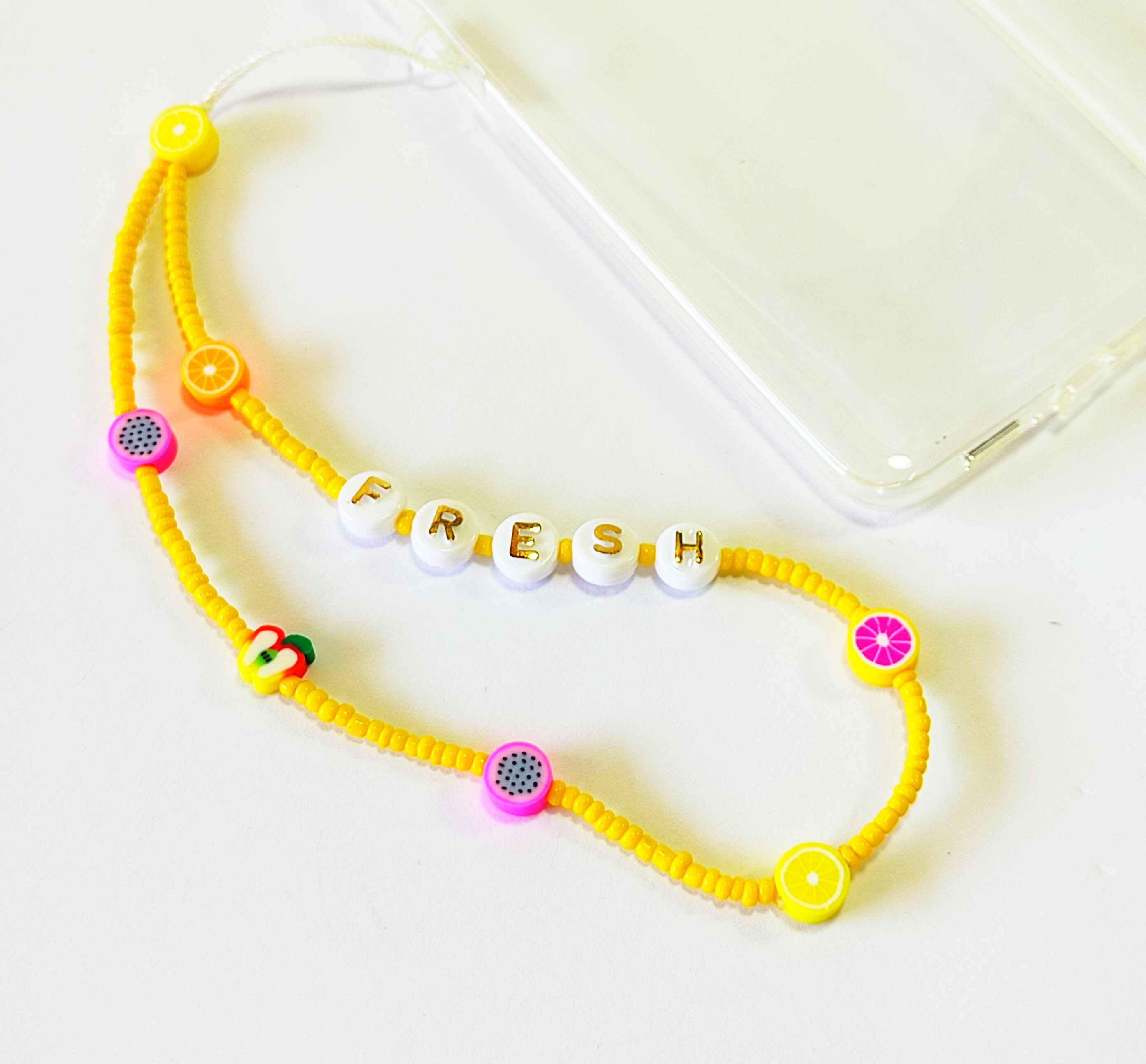 festival multi colored seed bead stretchy bracelet with smiley face, skull,  strawberry, heart and chili pepper glass charm – bryn sanders jewelry