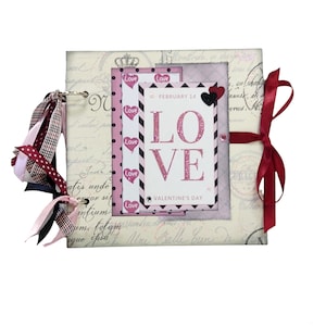 Álbum de fotos pequeño hecho a mano con temática de amor, regalo de San Valentín, 6x6