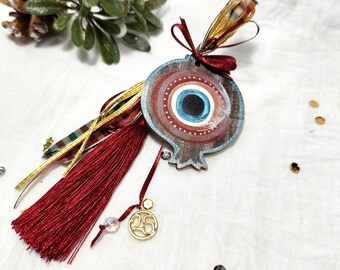 Christmas gouri 2025, New year gift, Christmas ornament 25, Pomegranate evil eye ornament, Greek gouri 2025 gift, Holiday Ornament