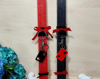 Set of 2 Easter candles with acrylic keychain, Easter candles for couples gift, Orthodox Greek Pascha candles, Black and red Easter candles