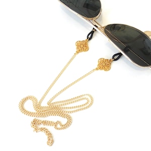 Zonnebrilketting, brillenketting, veters voor zonnebril, gouden zonnebrilketting, zonnebrilhouder, gouden lenzenvloeistofketting, cadeau voor haar