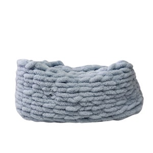 Blue chunky knitted infinity cowl, Handmade neckwarmer, Soft light blue cowl Wrap Around, Infinity scarf, Blue Hand Scarves, Natural Fashion
