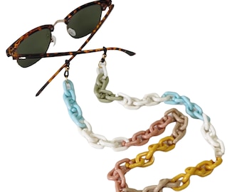 Multicolor acrylic sunglasses chain, Sunglasses necklace, Pastel acrylic chain, Glasses chain, Laces for sunglasses, Glasses holder