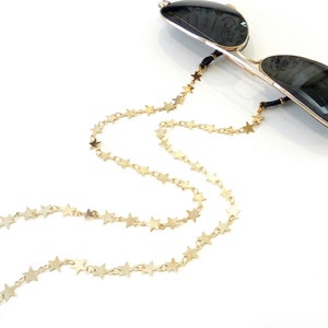 Sonnenbrille Sternkette, Sterne Brillenkette, Gold Brillenkette, Zubehör für Sonnenbrillen, Brillenkette, Lesebrillenkette