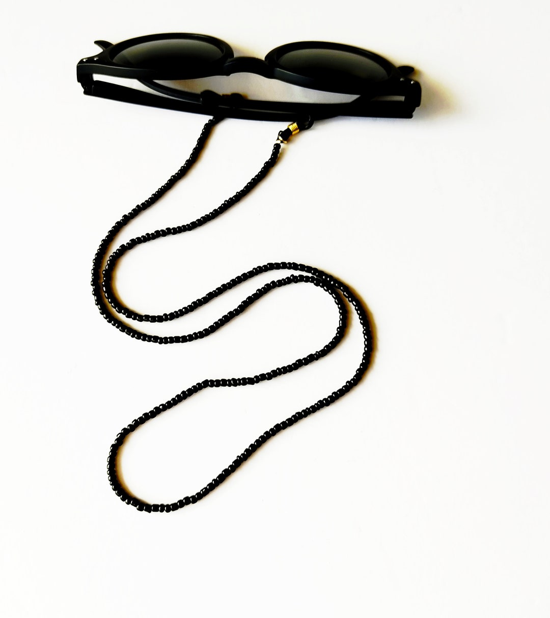Black Beaded Sunglasses Chain, Eyewear Holder, Sunglasses Necklace