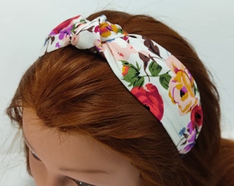 Στέκα με κόμπο ρομαντικά λουλούλουδια  /  Floral knotted headband