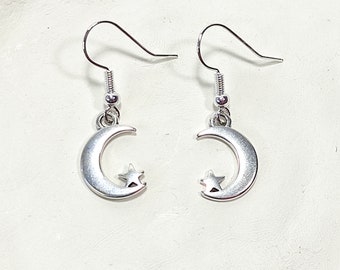 Elli Orecchini Donna A Forma Di Stella E Mezzaluna In Argento 925 – Gioiello Astro Fatto A Mano, Elegante E Moderno - 3
